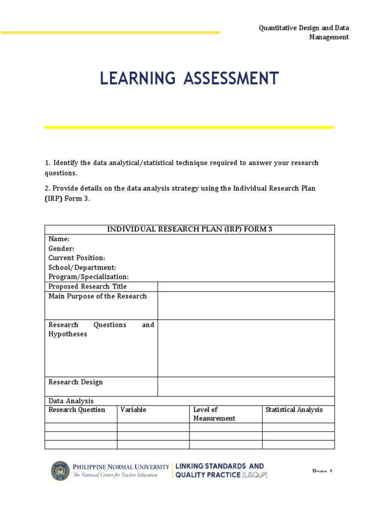 Irp Form 3 Pdf Data Analysis Data