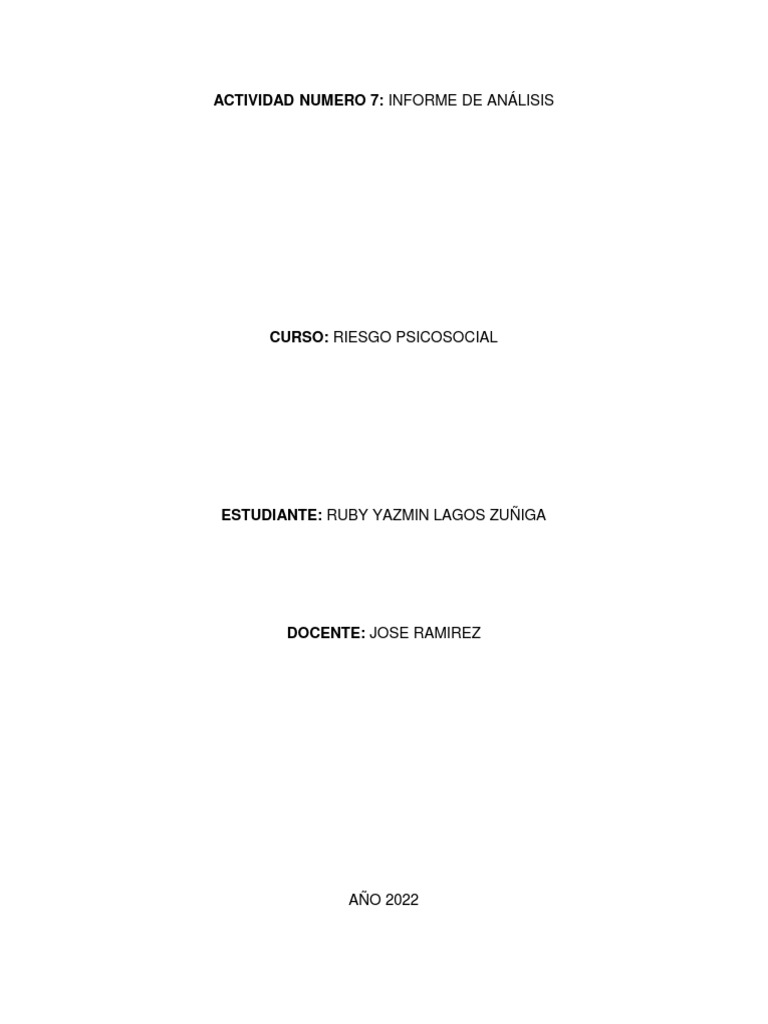 Actividad 7 - Informe de Analisis | PDF | Estrés (biología) | Evaluación