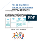 Rol de Examenes Mensuales de Secundaria 2022