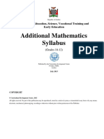 Grades 10-12 Additional Mathematics Syllabus - ZEPH January 2014