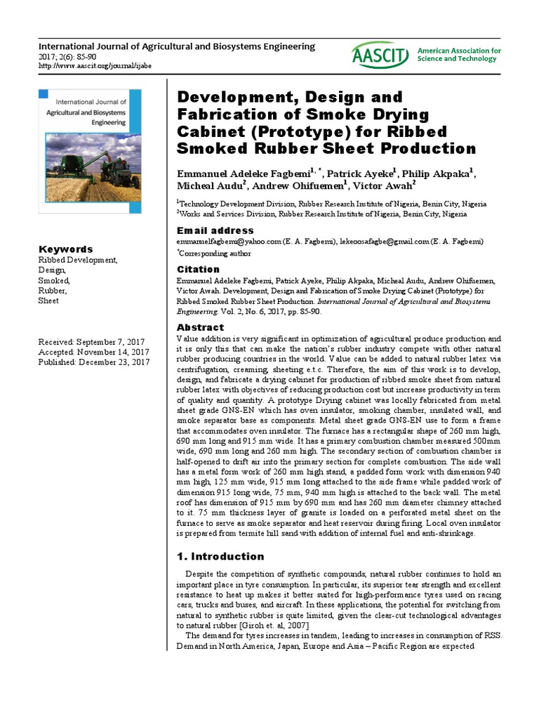 Development, Design and Fabrication of Smoke Drying (Prototype