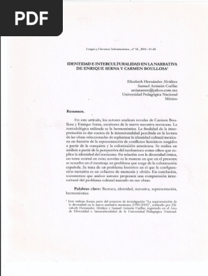 Enrique Serna y Carmen Boullosa. Identidad e Interculturalidad