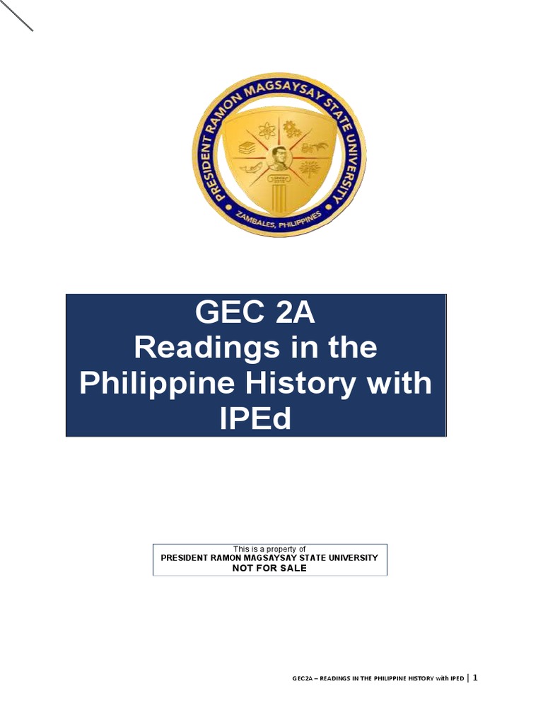 GEC 2A Readings in The Philippine History IPED PRMSU Module | PDF ...