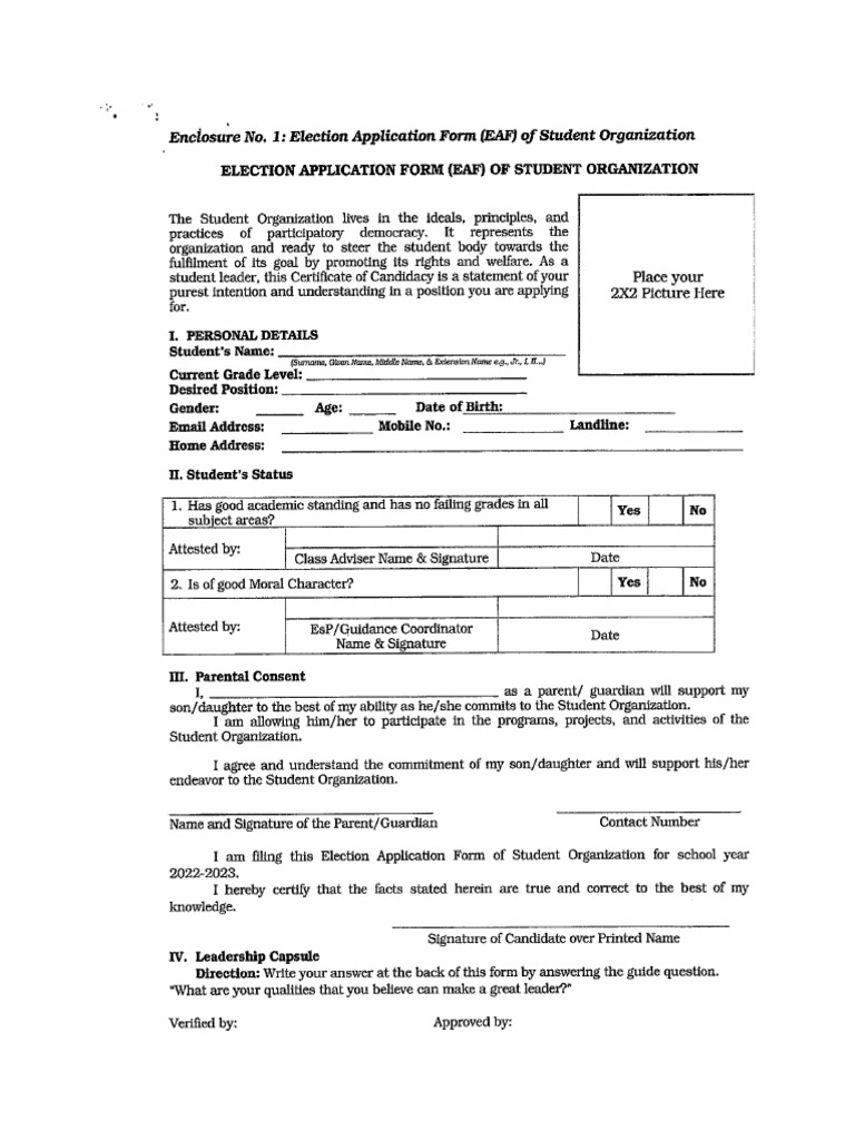 Election form pdf