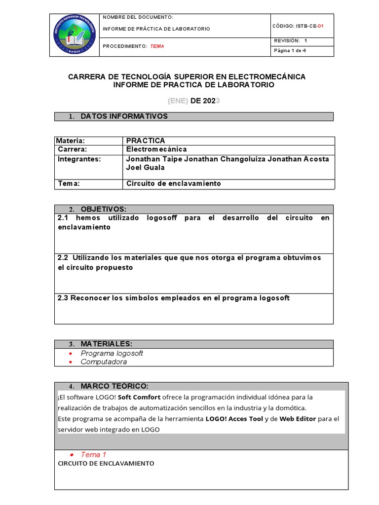 Circuito de Enclavamiento en Logosoft | PDF