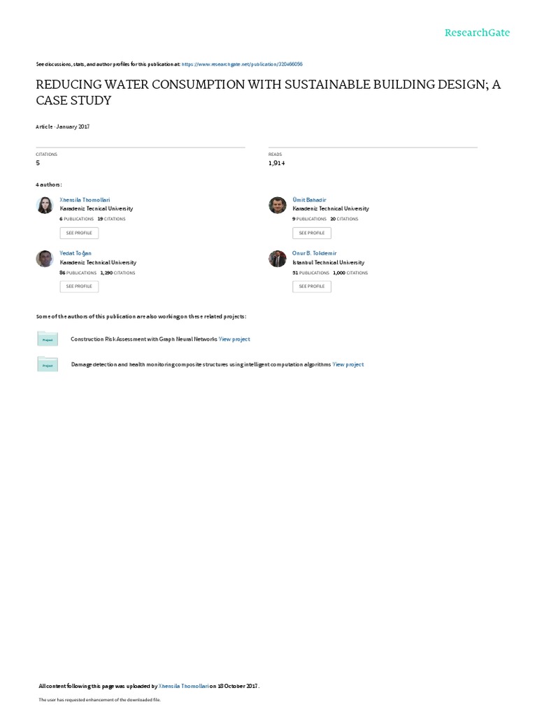 Sustainable Water Use in Building Design | PDF | Water | Sewage