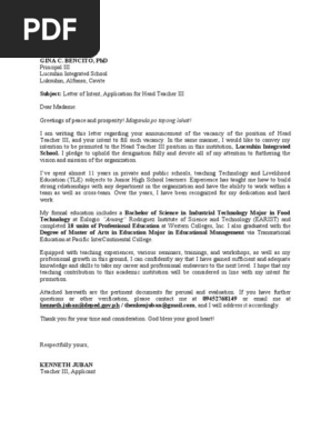 LETTER OF INTENT