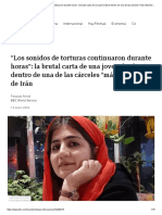 "Los Sonidos de Torturas Continuaron Durante Horas": La Brutal Carta de Una Joven Desde Dentro de Una de Las Cárceles "Más Infames" de Irán