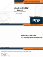 Dinamica Construcțiilor Lucrări: Universitatea Tehnică Gheorghe Asachi Din Iași Facultatea de Construcții Și Instalații