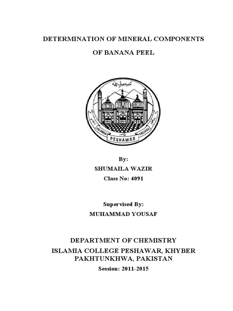 Determination of Mineral Components of Banana Peel PDF Chromium Antioxidant