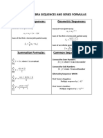 College Algebra Sequences and Series Formulas