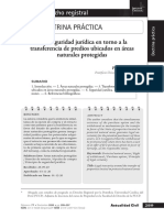 La Inseguridad Jurídica en Torno A La Transferencia de Predios Ubicados en Áreas Naturales Protegidas