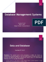 Lecture 1-2 - Data and Database Basics