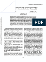 The Domain Specificity and Generality of Belief Bias: Searching For A Generalizable Critical Thinking Skill