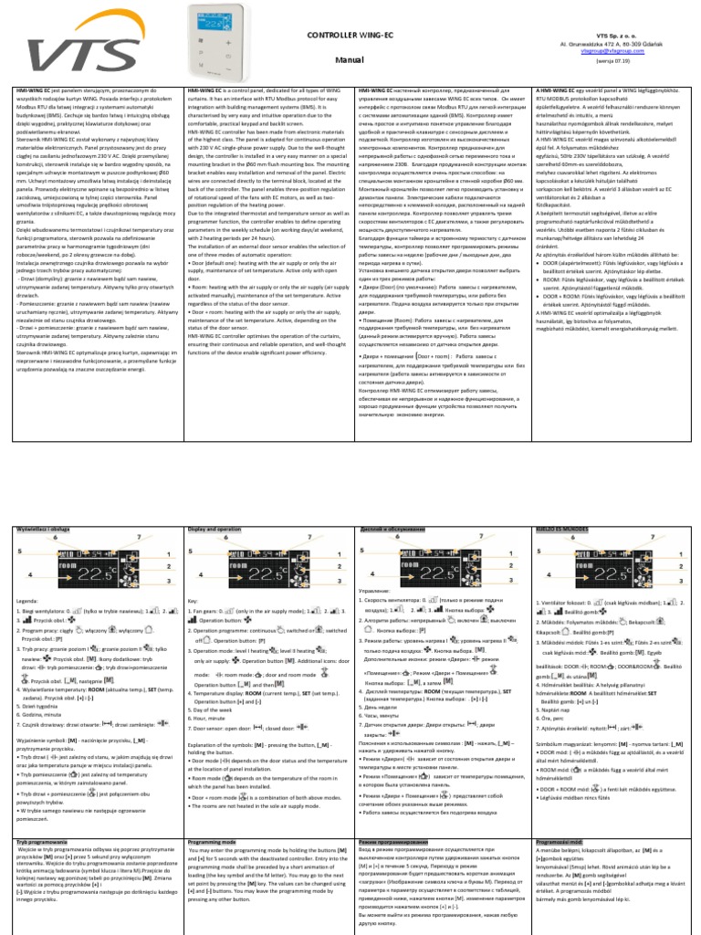 Controller WING EC - Manual (EN, PL, RU, HU) | PDF
