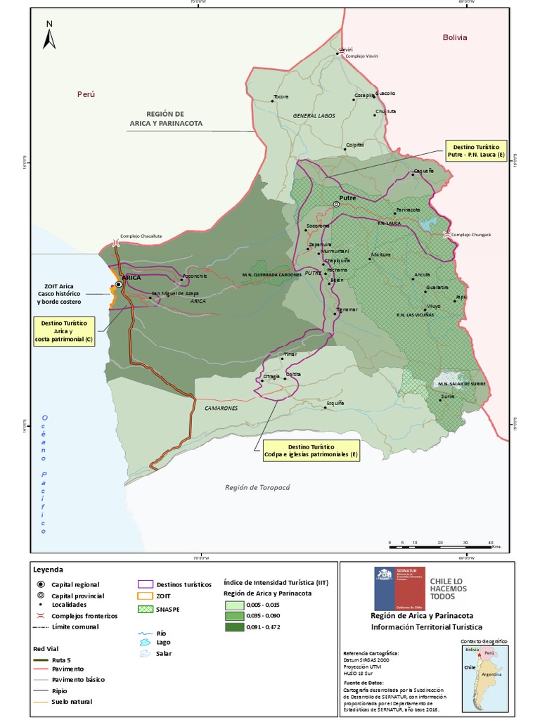 Mapas De Destinos Turísticos 2018 Pdf Datos Geográficos E