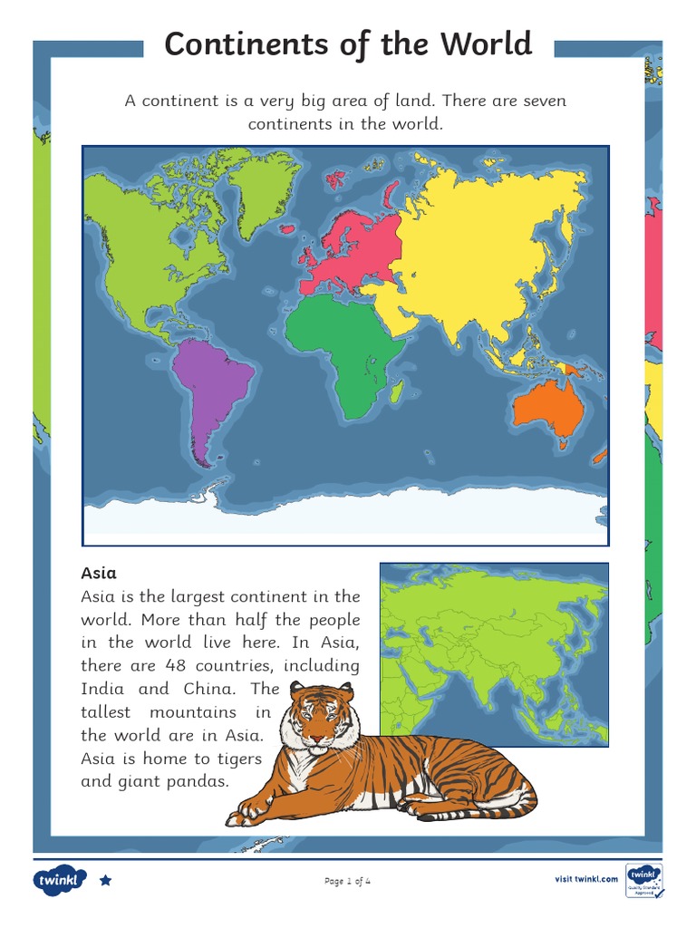 Largest Continents of the World | PDF