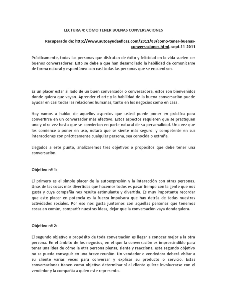 Como Tener Buenas Conversaciones | PDF | Placer | Sicología