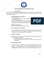 Internship Proposal and Report Format Fall 2011