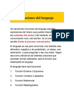 Funciones del lenguaje: Emotiva, Conativa, Referencial y Metalingüística