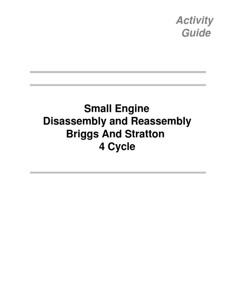 Briggs&StrattonSmall Engine Repair PDF Internal Combustion Engine