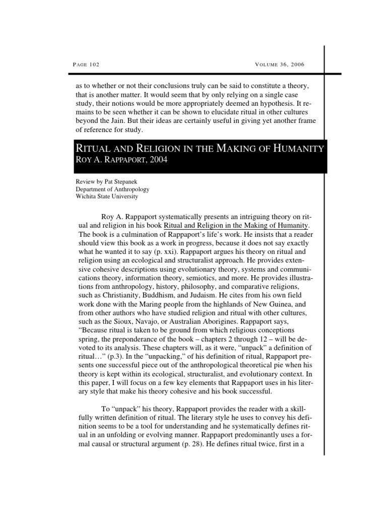 Review Ritual and Religion in The Making of Humanity | PDF | Rituals ...