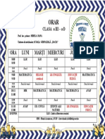 Orar Clasa a III - A D 2022-2023 Varianta 6