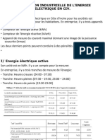 FACTURATION INDUSTRIELLE DE L’ENERGIE ELECTRIQUE EN CIV