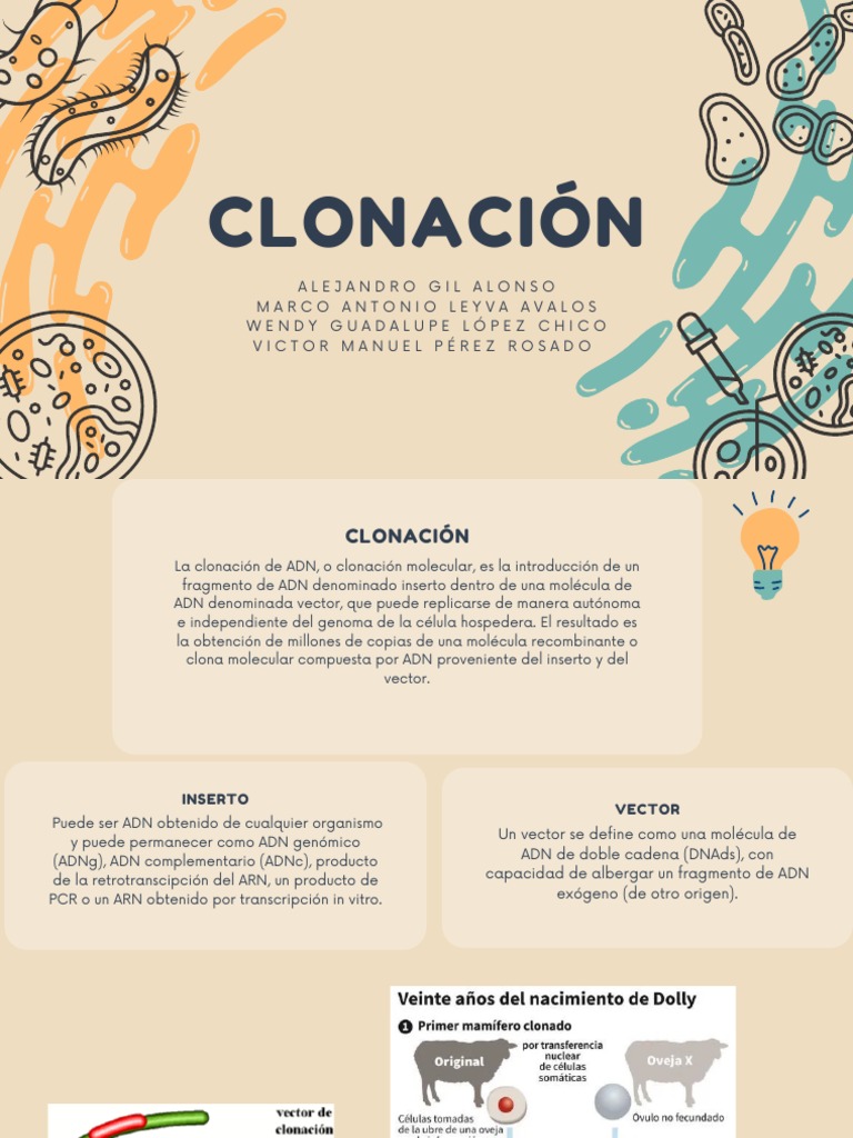 CLONACIÓN | PDF | Plásmido | Adn