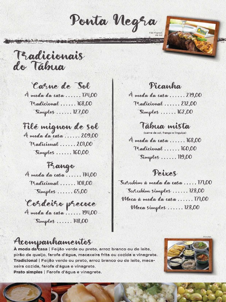 Cardápio - Tábua de Carne (Ponta Negra) | PDF