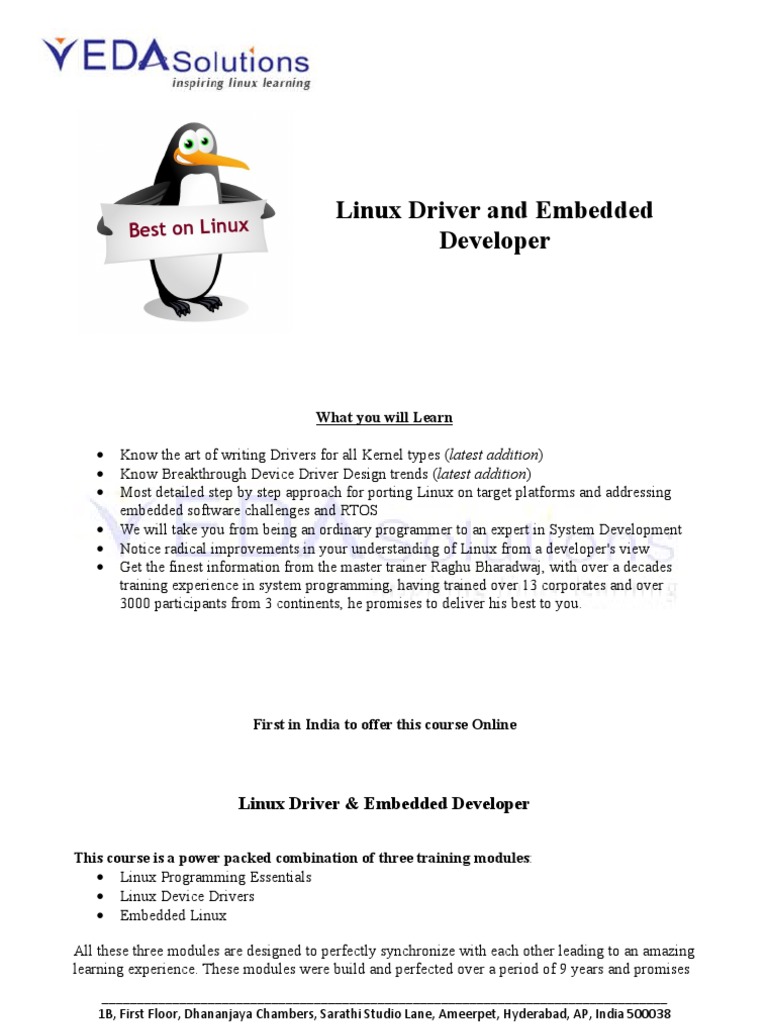 Linux Driver & Embedded Developer Course | PDF