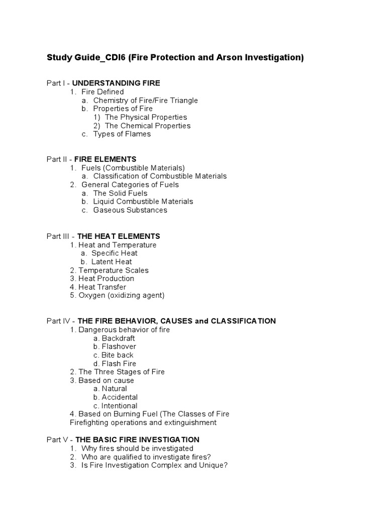 Fire Protection & Arson Investigation Guide | PDF