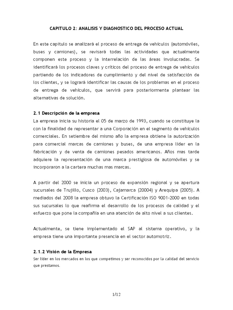 Cap 2 Analisis y Diagnostico | PDF | Industria automotriz | Business