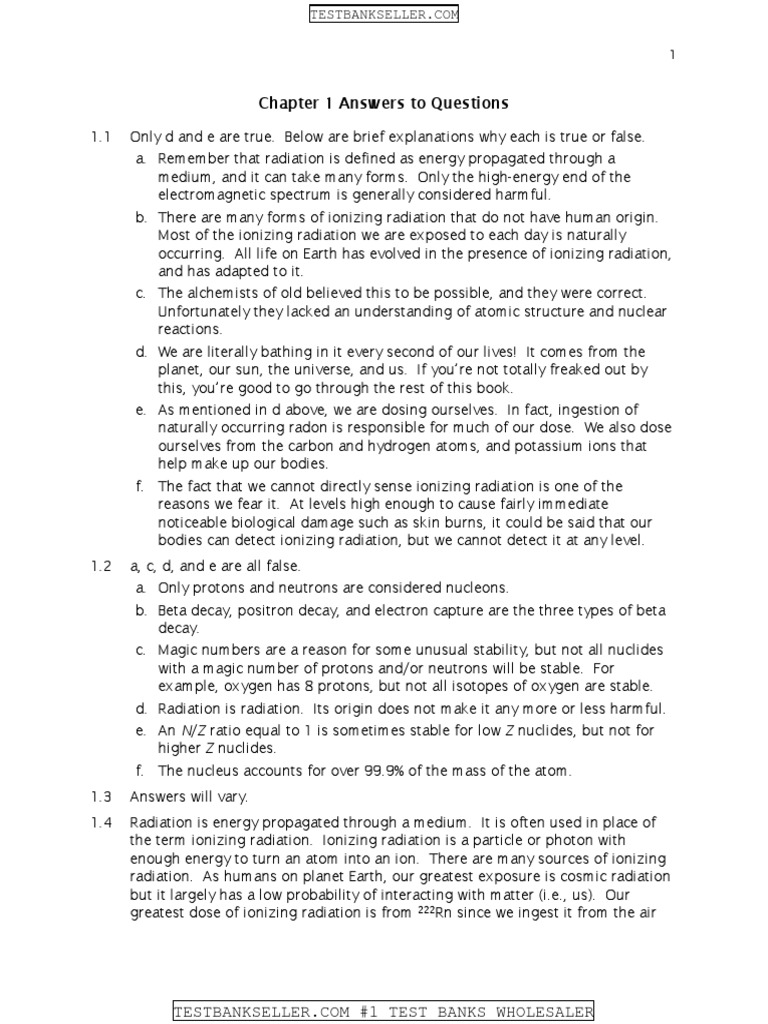 Solution Manual | Download Free PDF | Ionizing Radiation | Radioactive ...