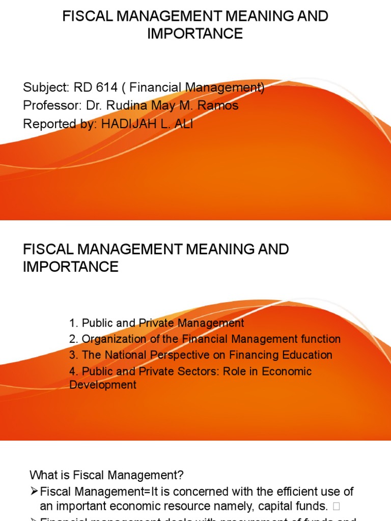 Fiscal management meaning and importance pdf public finance