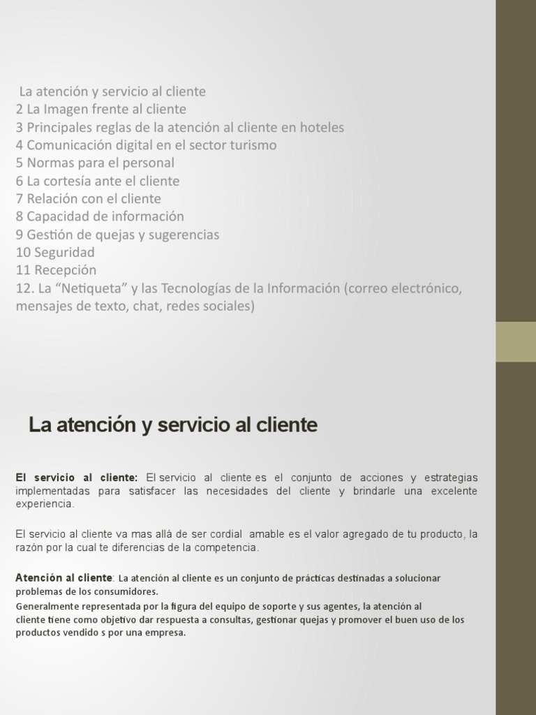 Reglas de Atención al Cliente en Hoteles | PDF | Crecimiento personal y ...