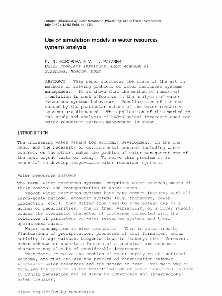 Water Resources Management Optimization | PDF | Water Resources ...