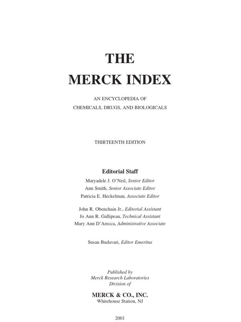 Merck Index 13th Edition Overview | PDF