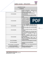 Calendário escolar 2022/2023