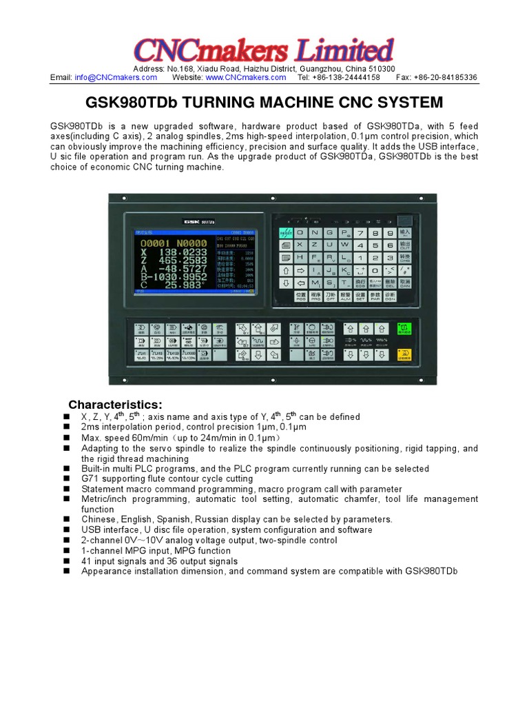 Manual Gsk980tdb Pdf Numerical Control Trigonometric Functions