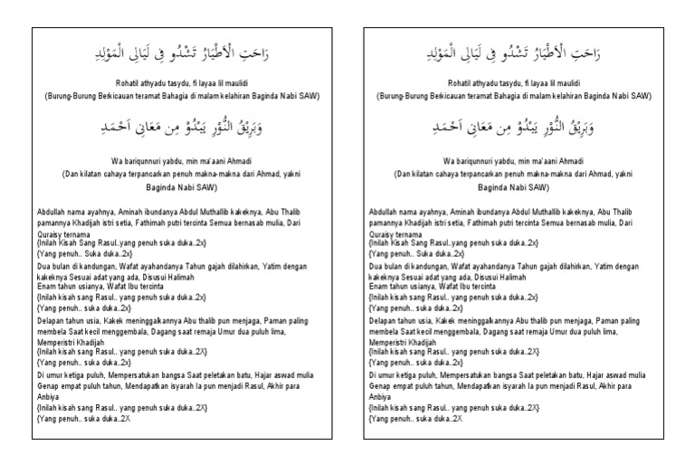 Lirik Lagu Kisah Sang Rosul | PDF