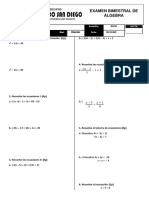 EXAMEN BIMESTRAL DE Algebra