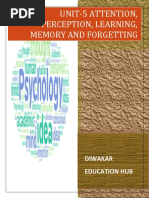 Unit 5 Attention Perception Learning Memory and Forgetting