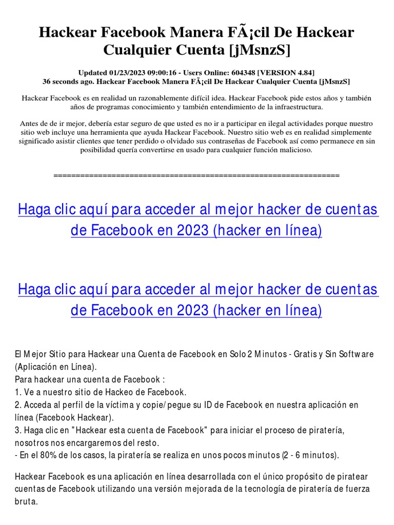 Hackear Facebook Gratis y Efectivo | PDF | Facebook | Contraseña