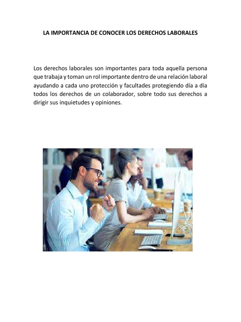 Importancia de Conocer Derechos Laborales | PDF | Crecimiento personal ...