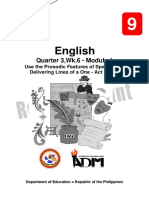 Eng9 - Q3 - M1 - W6 - Use The Prosodic Features of Speech in Delivering Lines of A One - Act Play - V5