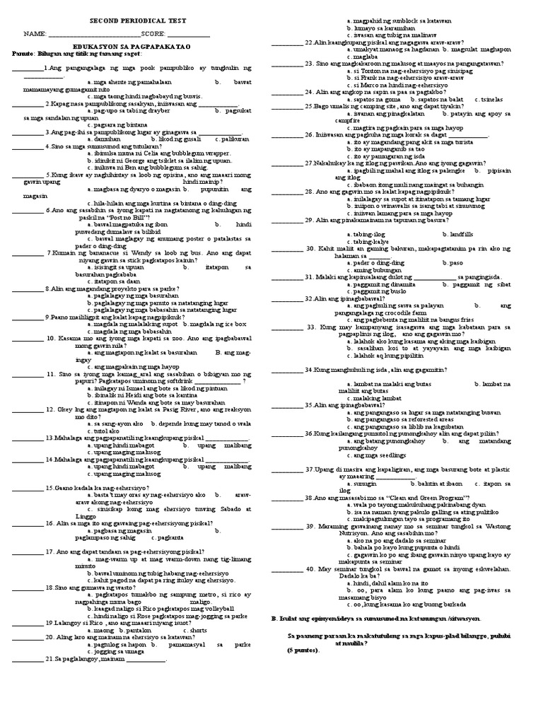 2nd Periodical Examination All Sub Pdf