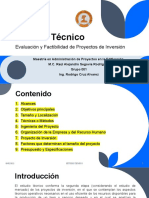 Estudio Técnico en La Evaluación y Factibilidad de Proyectos de Inversión