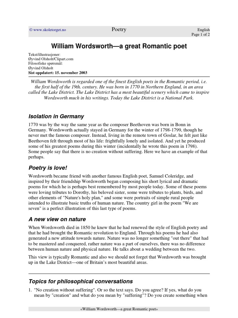 Wordswabout e | PDF | William Wordsworth | Romanticism