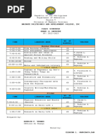 Class Program Shs Second Semester